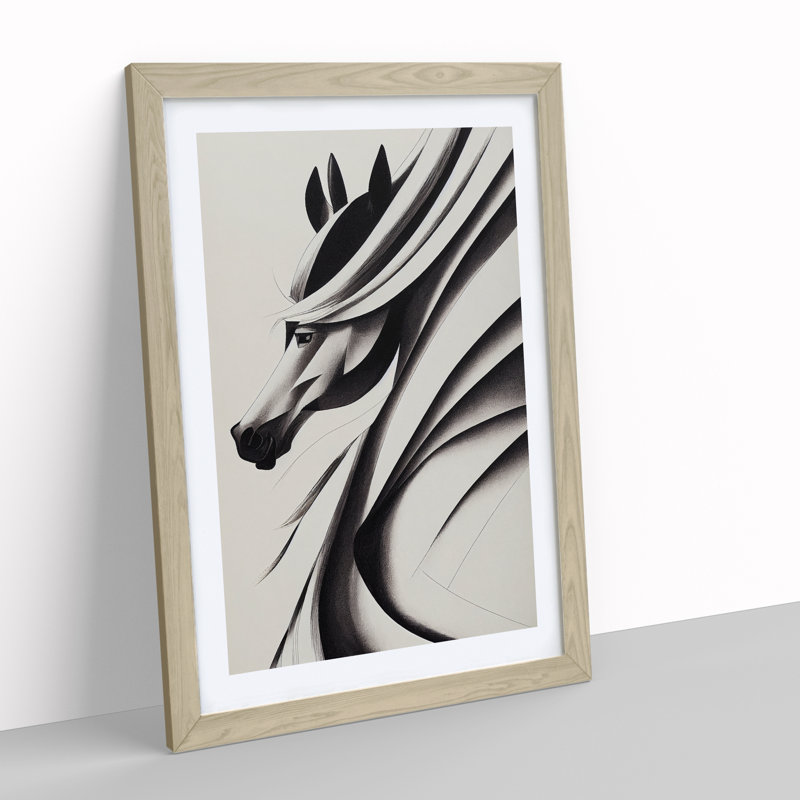 Artful Horse - Single Picture Frame Print, Oak Framed, 64cm H x 46cm W x 2cm D