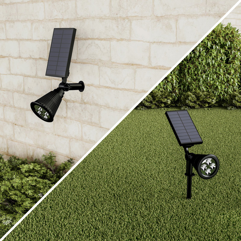 Black Solar LED Pathway Lights with Auto On/Off, Set of 2