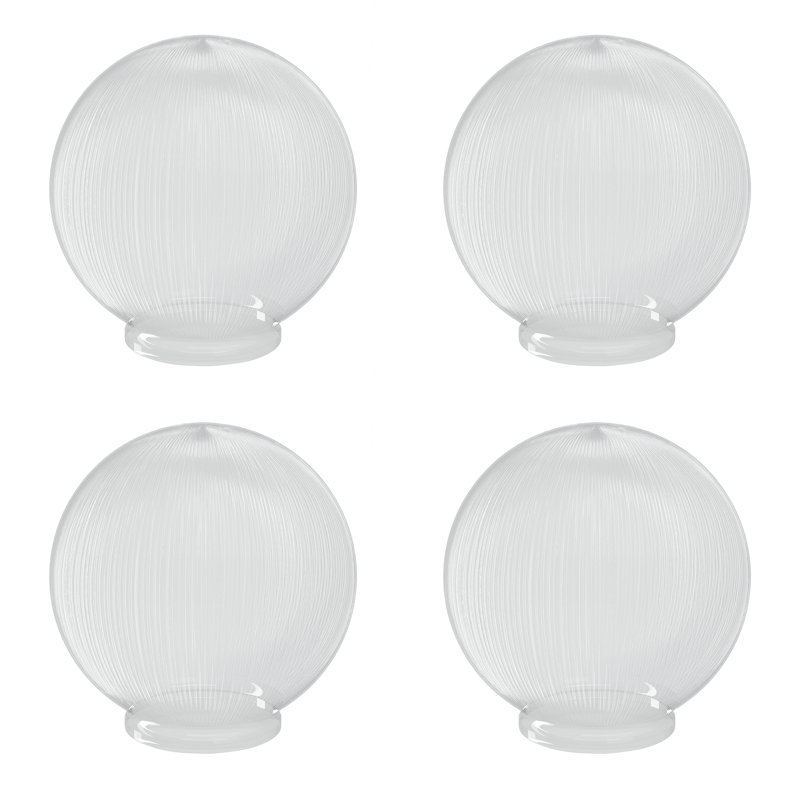 Solus 6" Prismatic Acrylic Globe with Fitter Neck (4-Pack) - No Fixture Included