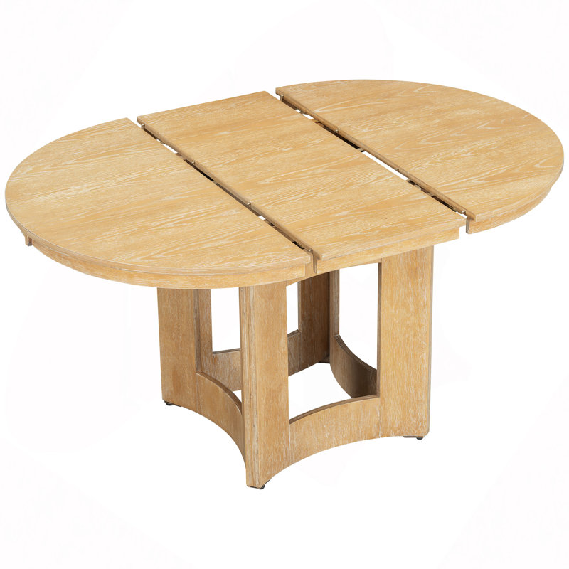 Farmhouse Extendable Round Dining Table Set For 4, 5-Piece Kitchen Table Set With 4 Upholstered Chairs And 16Inch Removable Leaf For Small Places