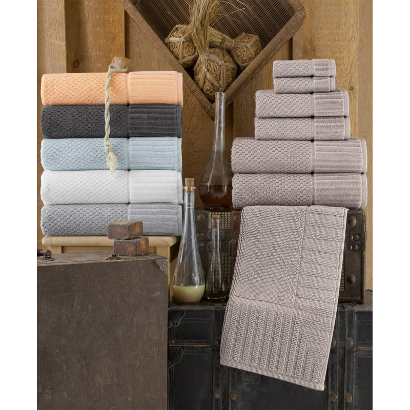 Ensemble de serviettes en coton turc 2 pièces Argo, Anthracite