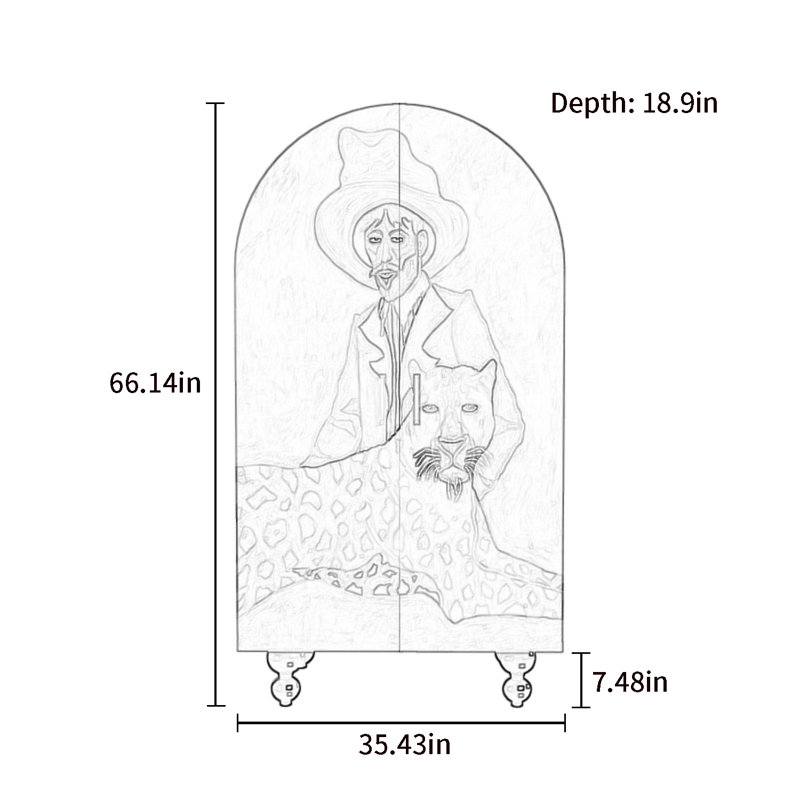 Armoire arquée avec tablettes et portes