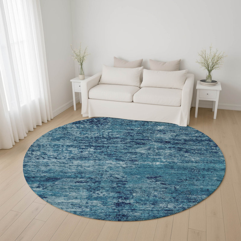 Premium Machine Washable Lubbers AMF1723 Modern Rug, Round 8'