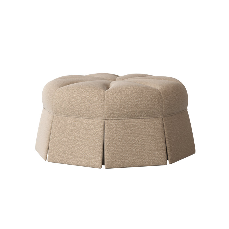 Duchess Upholstered Pouf, Maya Wheat