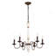 Lustre rétro blanc et rouille avec luminaire suspendu 6 lumières pour salle à manger