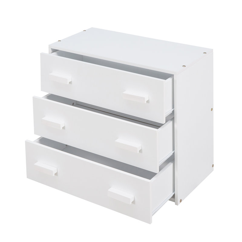 Lit mezzanine simple avec armoire et tablette, White