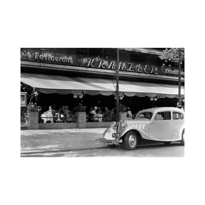1930s Cafe Kranzler Kurfurstendamm Strasse Street Berlin Germany - Wrapped Canvas Print, 66.04 cm H x 45.72 cm W x 1.91 cm D