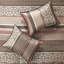 Édredon grand lit rouge 7 pièces - style traditionnel, coussins décoratifs inclus pour un magnifique imprimé géométrique