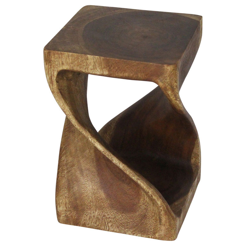 Amardev Solid Wood End Table, 18" H x 12" W x 12" D, Noyer
