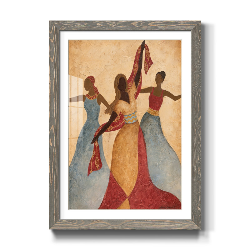 Rythme et danse II - Impression sur papier encadré, H 37,5 po x l 27,5 po x P 1,5 po, gris