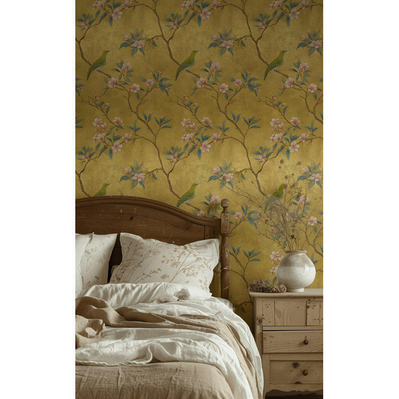 Papier peint floral chinois