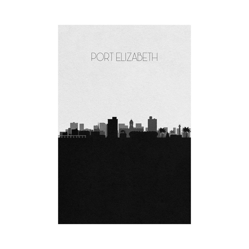 Port Elizabeth, South Africa City Skyline by Ayse Deniz Akerman - Wrapped Canvas Print, 66.04 cm H x 45.72 cm W x 3.175 cm D