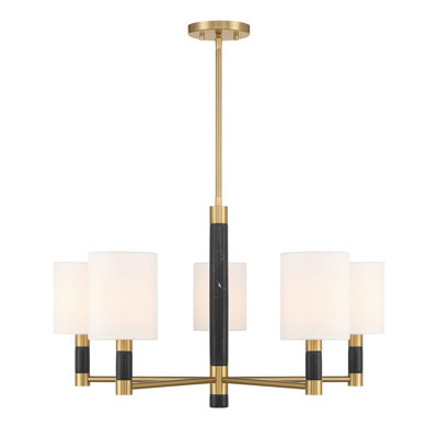 Conrad 5-Light Chandelier in Warm Brass