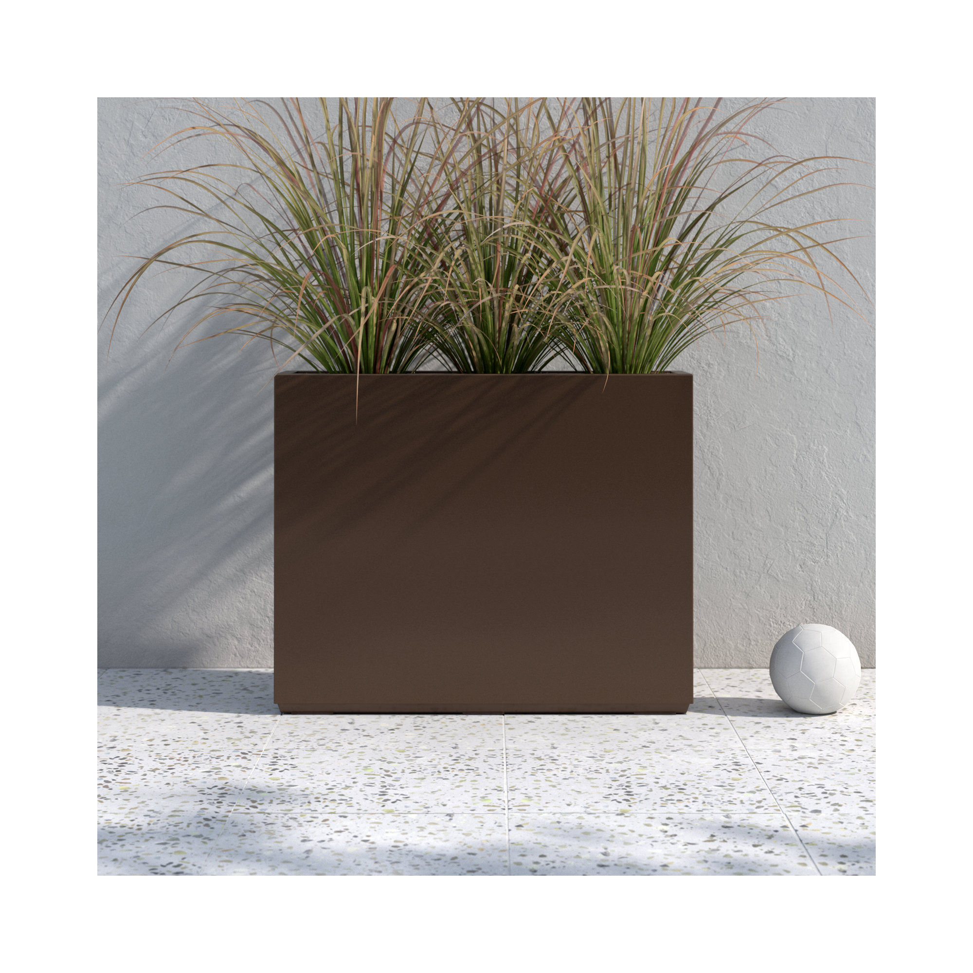 Tormund Metal Planter Box, 30" H x 38" W x 9.8" D, Espresso