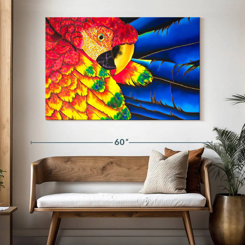 Brampt Scarlet Macaw Splendor, 34" H x 51" W