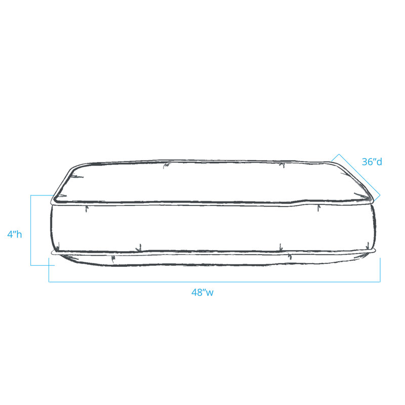 Polyester Pet Bed, Extra Large (48" W x 36" D x 4" H), Barn Red