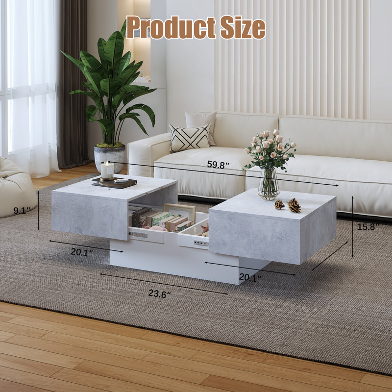 Coffee Table with Storage  Modern Sofa Center Table Living Room