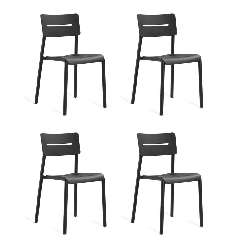 Chaise empilable d'extérieur et d'intérieur Outo, Noir