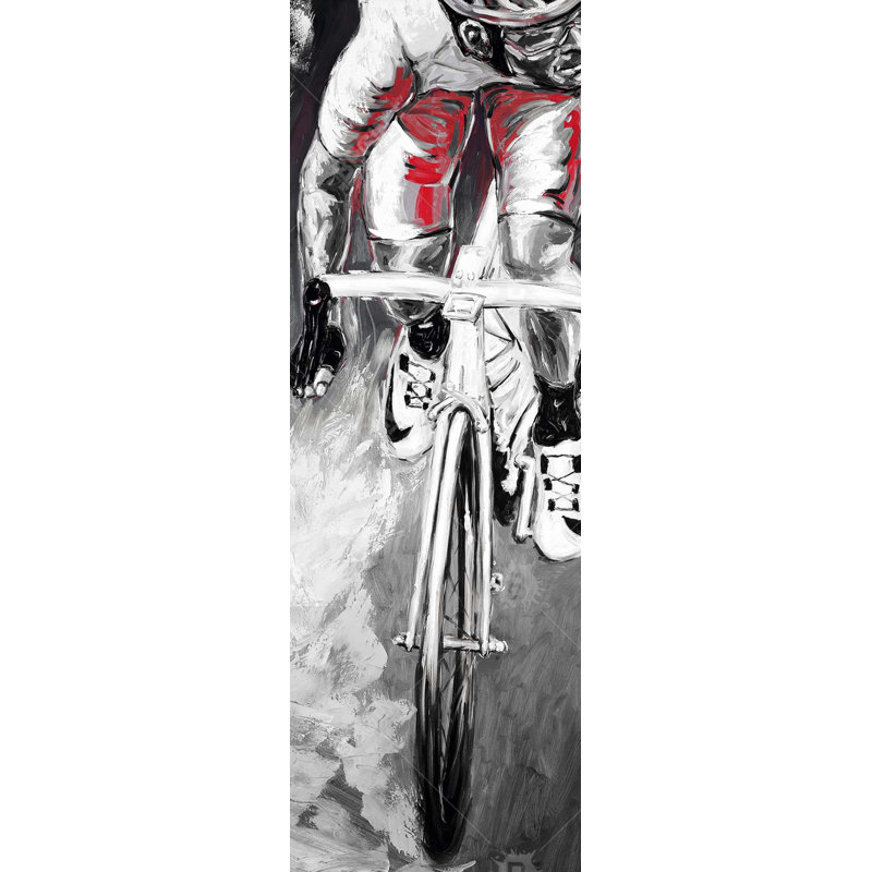 " Red Cyclist ", 60" H x 20" W