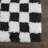 Atiray Shag Checkered Modern Black / White Area Rug-369433989