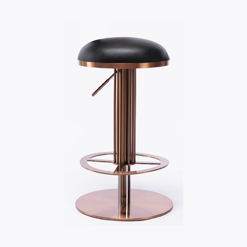 Swivel Leather Stools with Adjustable Height, Black