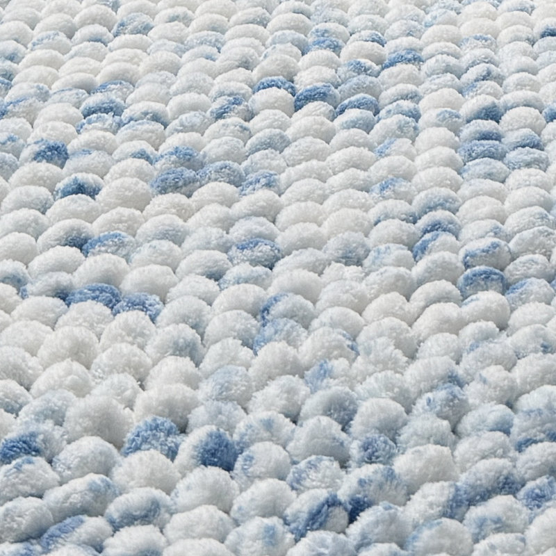 Rozelia Cotton Blend Non-Slip Bath Mat, Blue