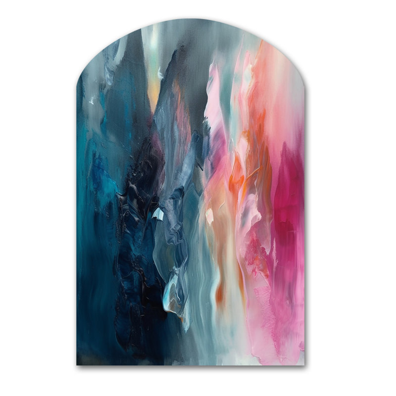 Chinwe - art mural asymétrique en forme d'arche abstraite, H 34 po x l 25 po