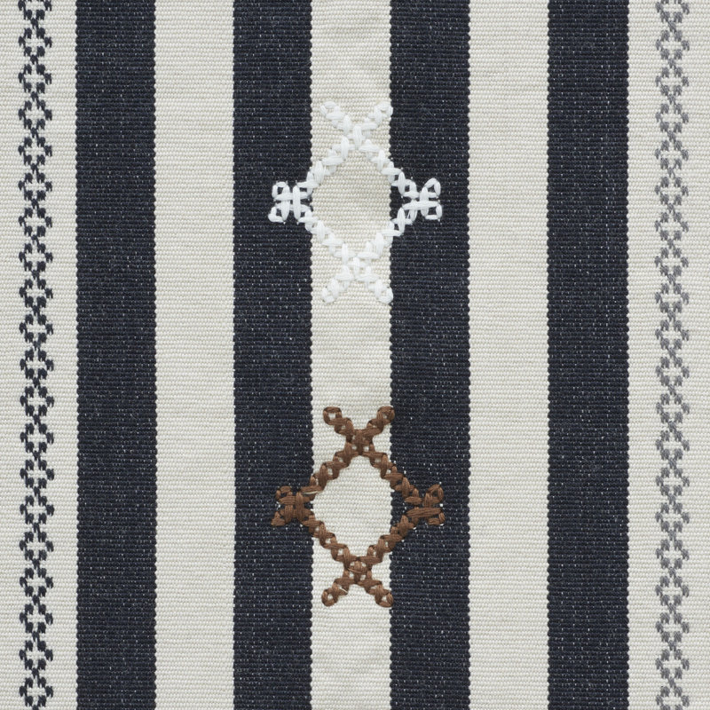 Tissu à rayures Rhodes, Noir