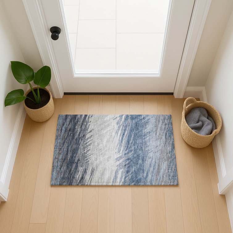 Machine Washable Indoor/Outdoor Huseby ACN2272 Stripes Rug