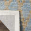 Tapis en jute / coton tissé à la main Montserrat bleu clair / or-22810402
