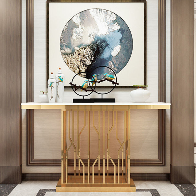 Console légère, luxueuse et moderne, H 33,5 po x l 47,2 po x P 13,8 po, Gold