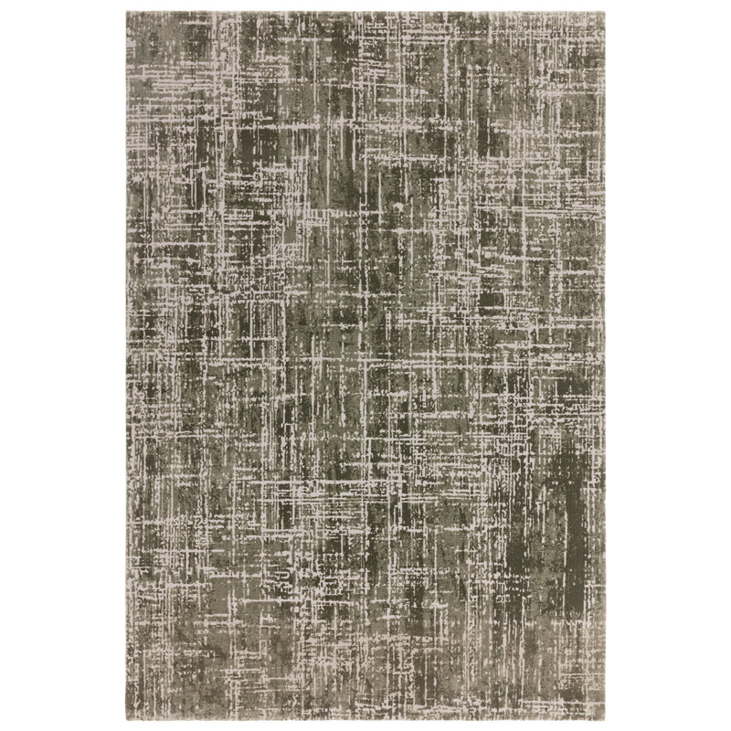 Abrienne Soft Shiny Modern Green Rug, Rectangle 80 x 150cm