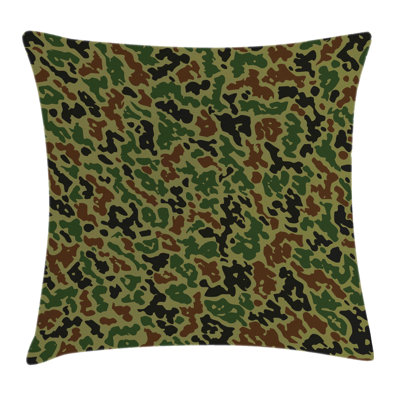 Military Camo Summer Grungy Square Pillow Cover