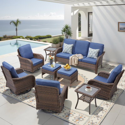 Ensemble de chaises berçantes et pivotantes pour l'extérieur