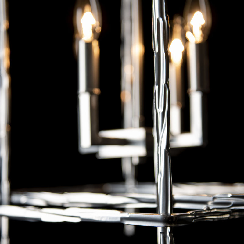 Tura - Light Rectangle Chandelier, Sterling, Medium