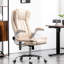 Siège de bureau en microfibre à haut dossier, accoudoirs rembourrés rabattables, inclinable et réglable en hauteur, pivotant à 360 °, siège de bureau blanc crème Delight - Accoudoirs, dossier, hauteur,