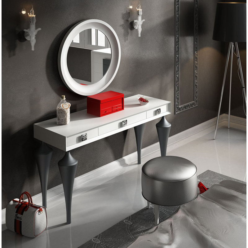 Kirkwood Vanity, White/Dark Gray Matte