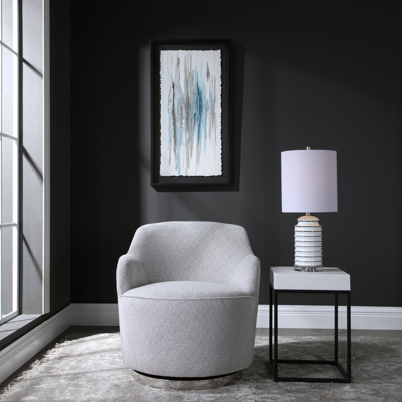 Upholstered Swivel Barrel Chair