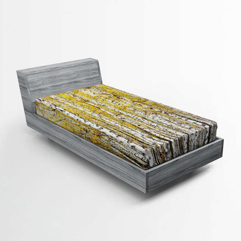 Microfiber Fitted Sheet, Twin Fitted Sheet, birch forest