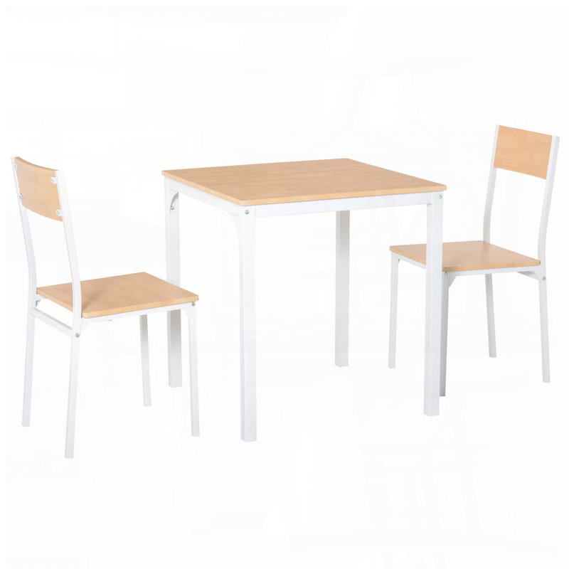 Ensemble de table de salle à manger 3 pièces avec 2 chaises - Style maison de campagne