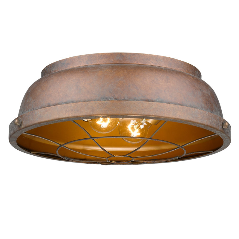 Skye Steel Flush Mount, Copper Patina