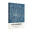 Carte bleue de paysages et de paysages urbains avec lignes blanches et texte-1137887307