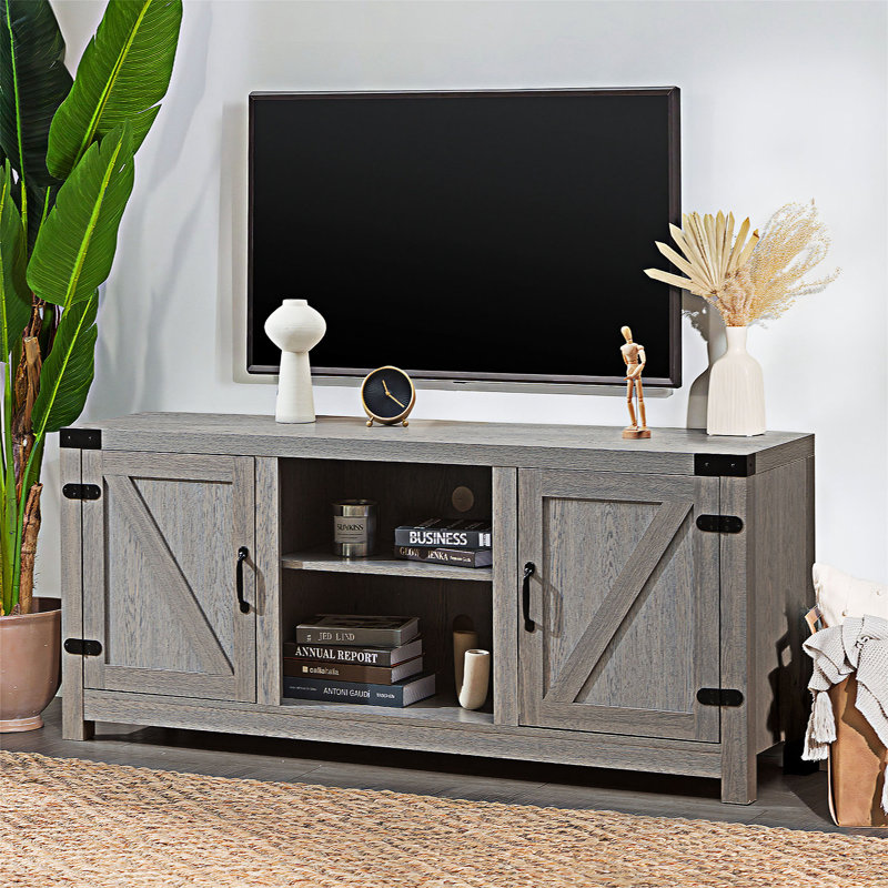 Meuble télé pour téléviseur de 65 po ou moins Teshayla, gris
