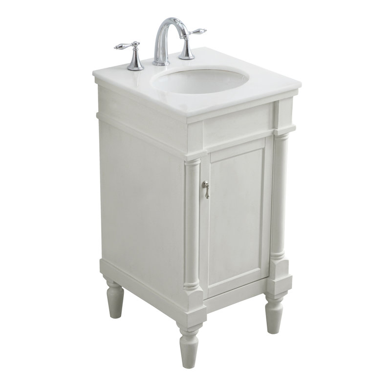 Ensemble de meuble-lavabo simple 18 po Lexington, Blanc antique, Blanc ivoire