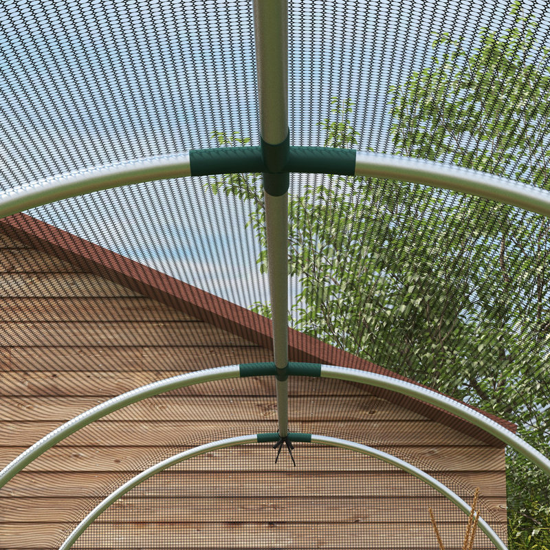 Black Steel 4' x 4' Curved Roof Plant Protection Tent