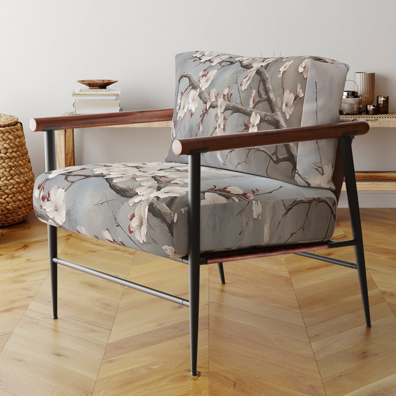 Chaise avec accoudoirs rembourrée Minimalisme, Noir