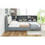 Cadre de lit moderne pour chambre à coucher, chambre d'amis, lit plateforme avec tête de lit, tablettes et 2 tiroirs-2094147922