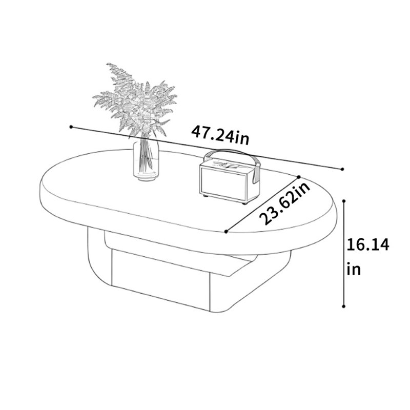 Table basse ovale avec élégance