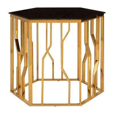 Bergsteinn Glass Top End Table