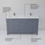 Meuble-lavabo double L 60 po x P 22 po et miroir 58 po.-1527519841-1548938919